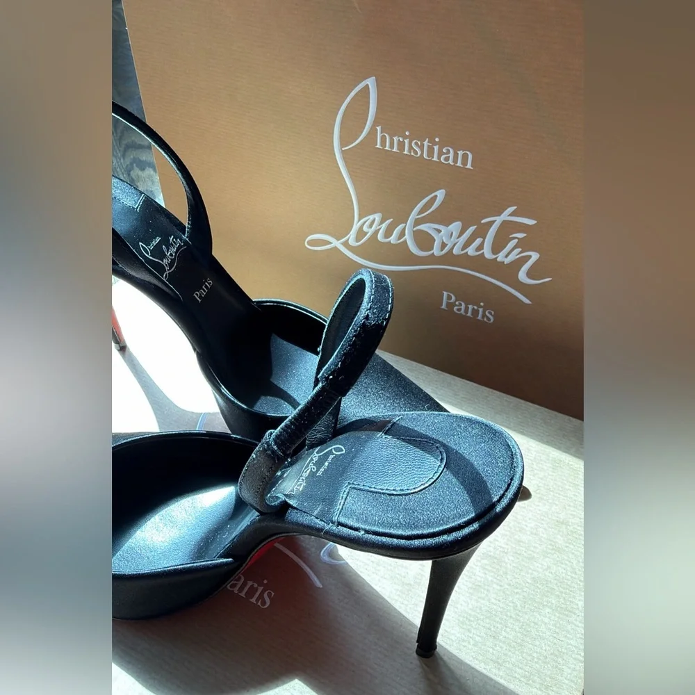 Christian Louboutin Black Kate Max O Sling - Picture 6 of 6